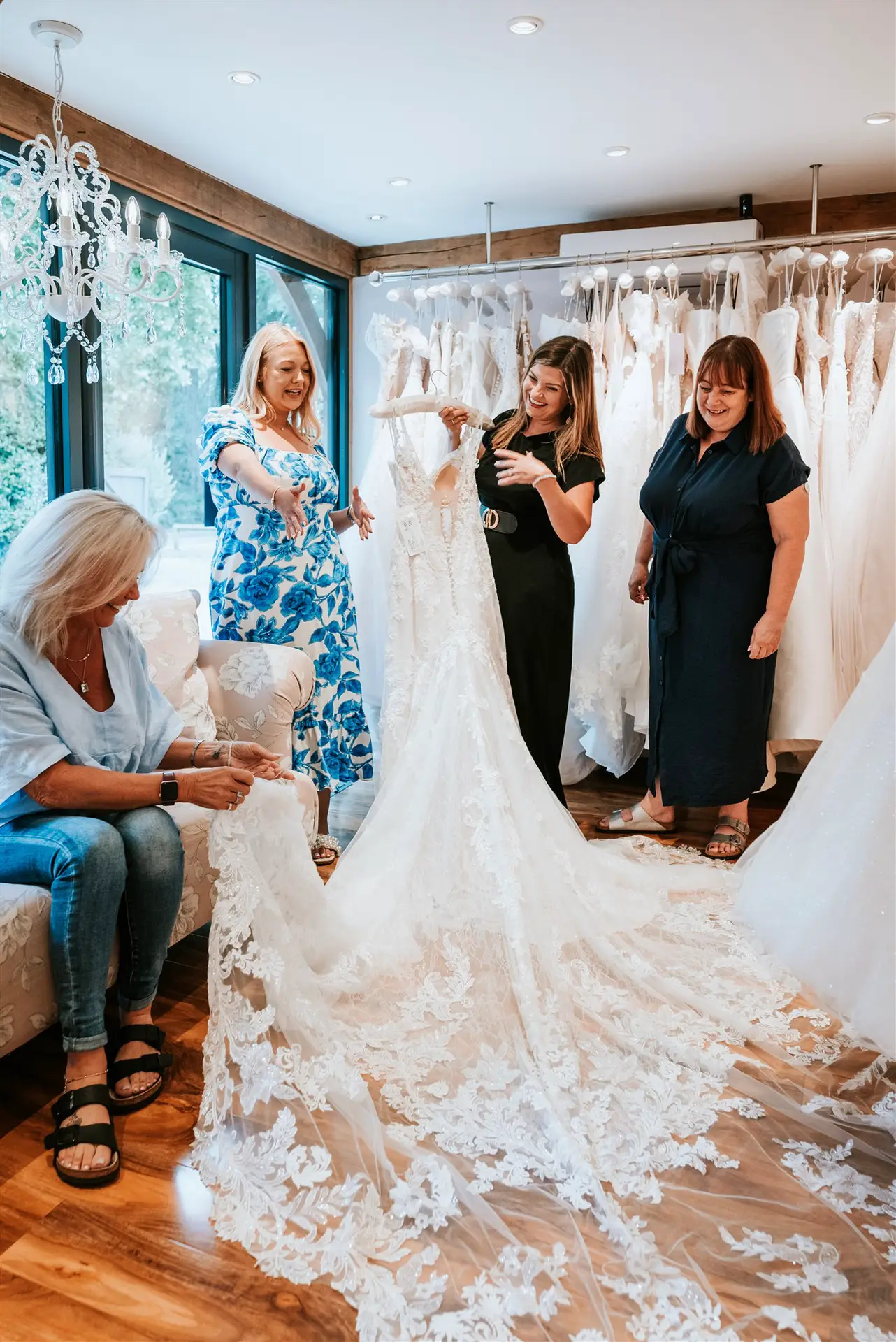 Inside the beautifully converted barn at Barn Bridal Boutique in Witham, Essex