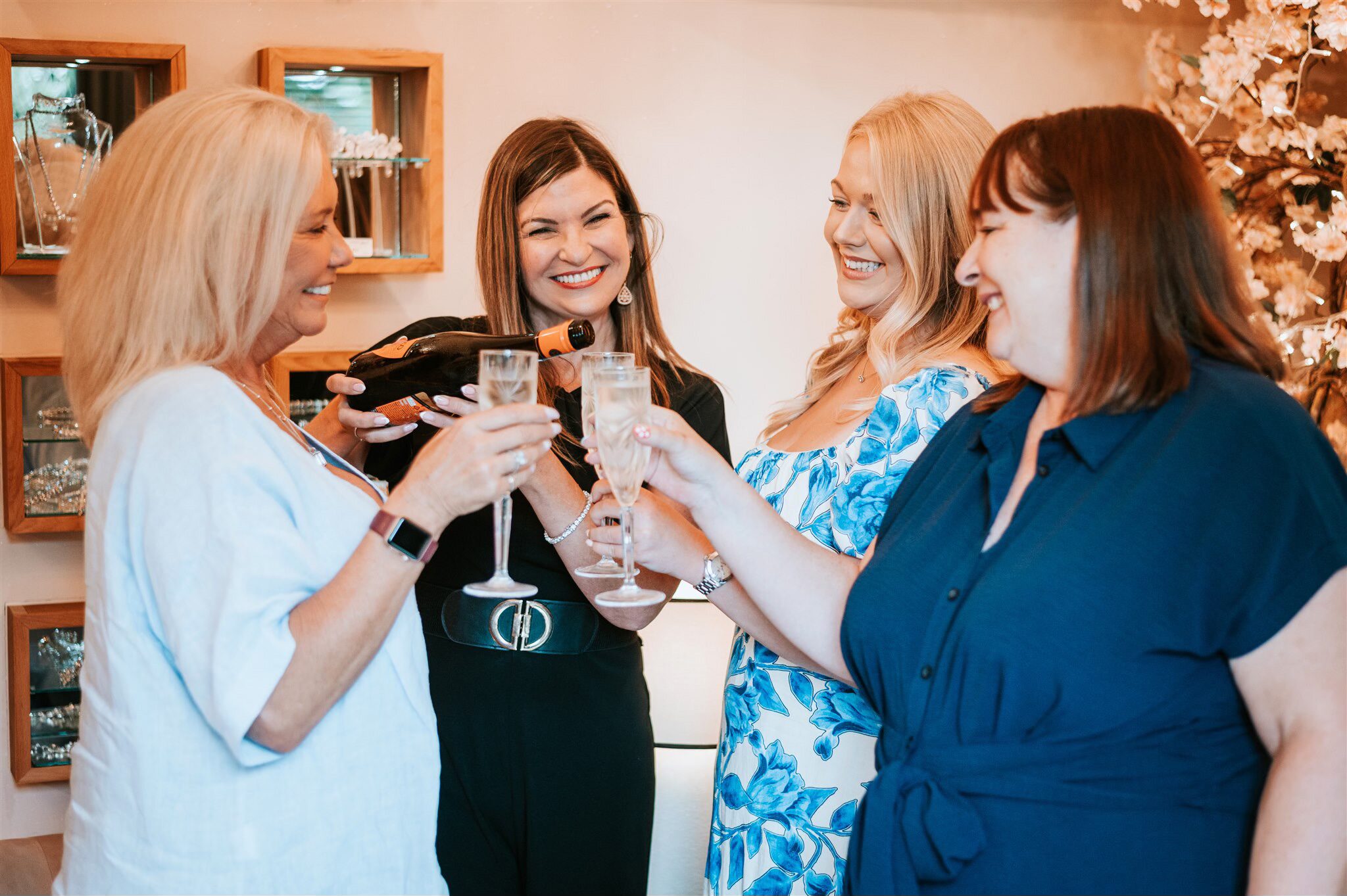 Bride celebrating saying yes to the dress at Barn Bridal Boutique