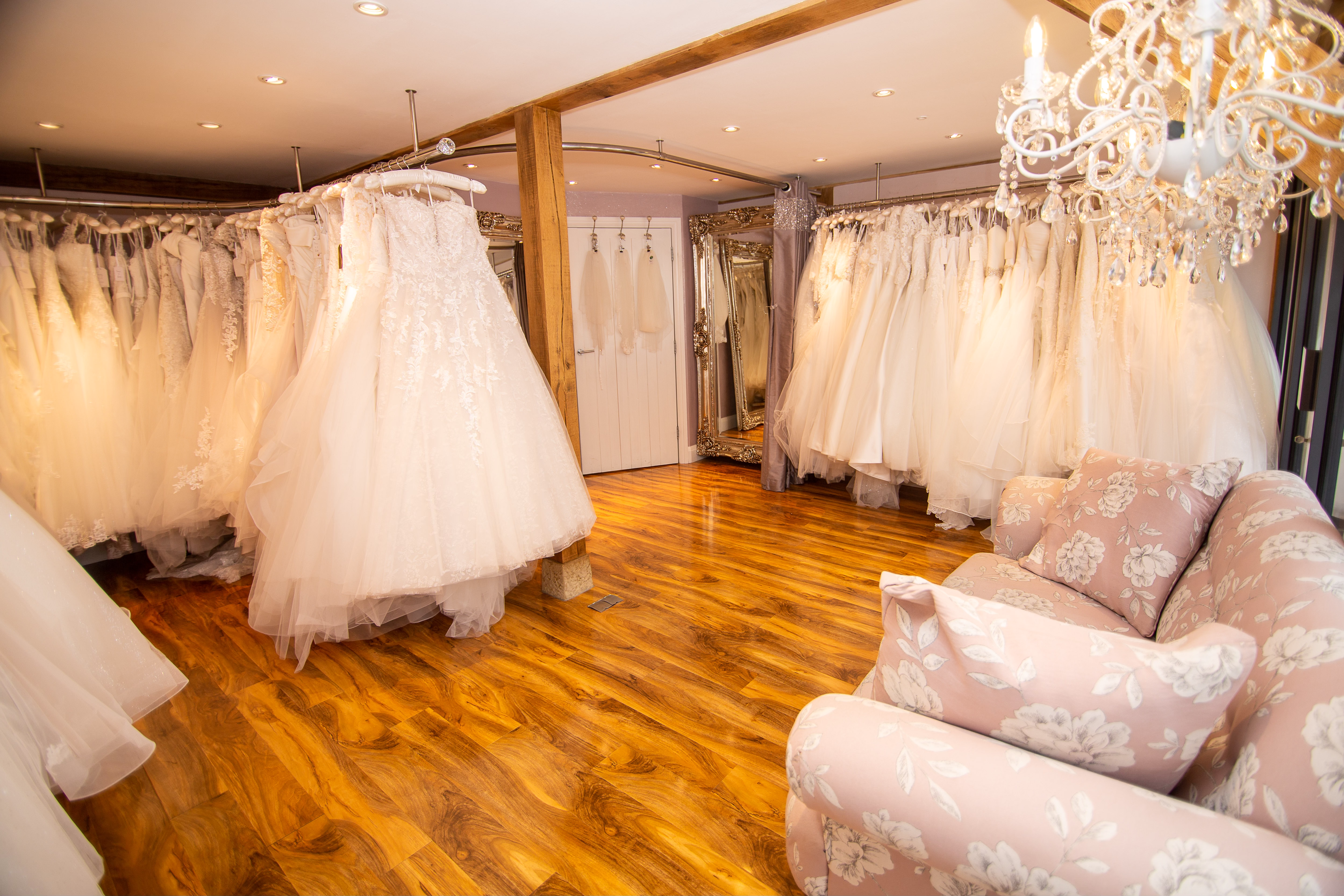 Happy bride at Barn Bridal Boutique, Witham Essex