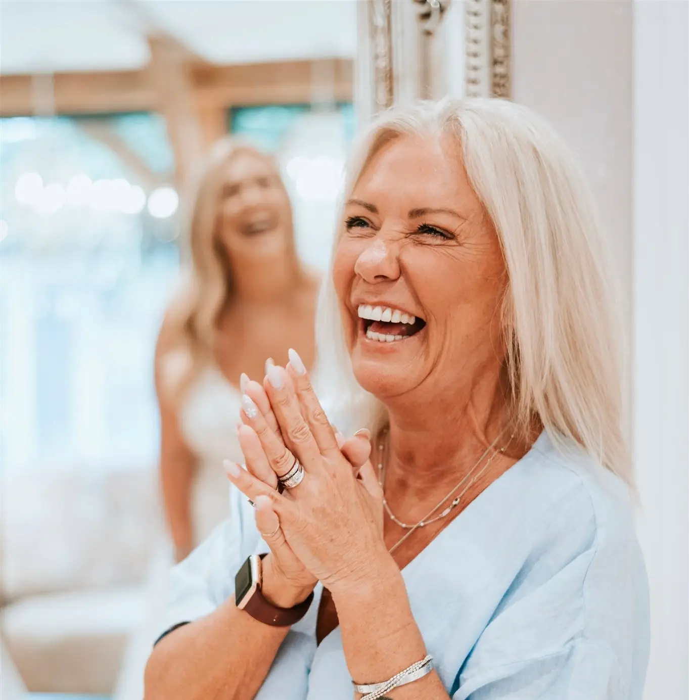 Bride celebrating saying yes to the dress at Barn Bridal Boutique